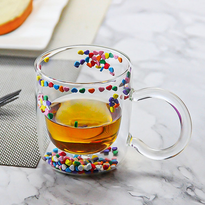 탱이하우스 이중 내열유리 머그컵, 1개