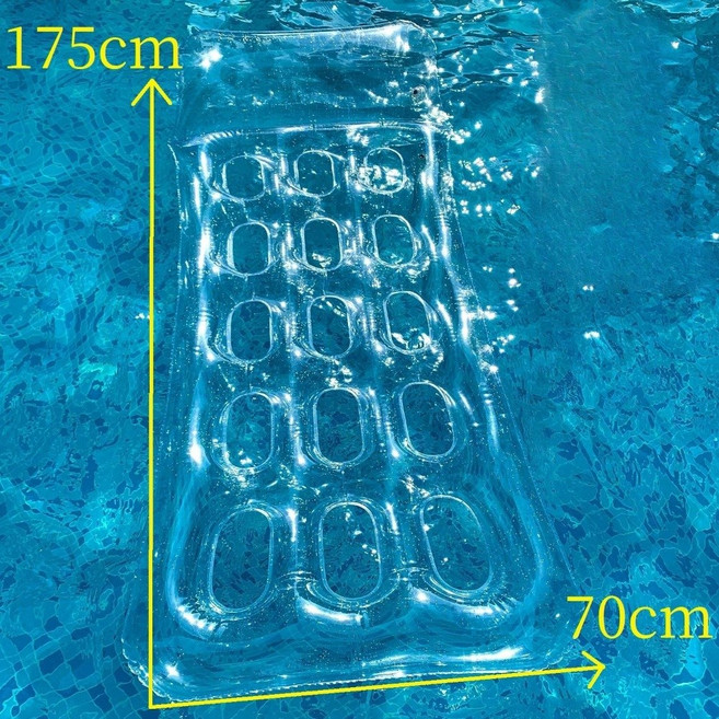수중관찰튜브 침대 대형 호텔수영장튜브 워터베드 투명해먹튜브 해먹, 해먹+풋펌프 180x70cm, 1개