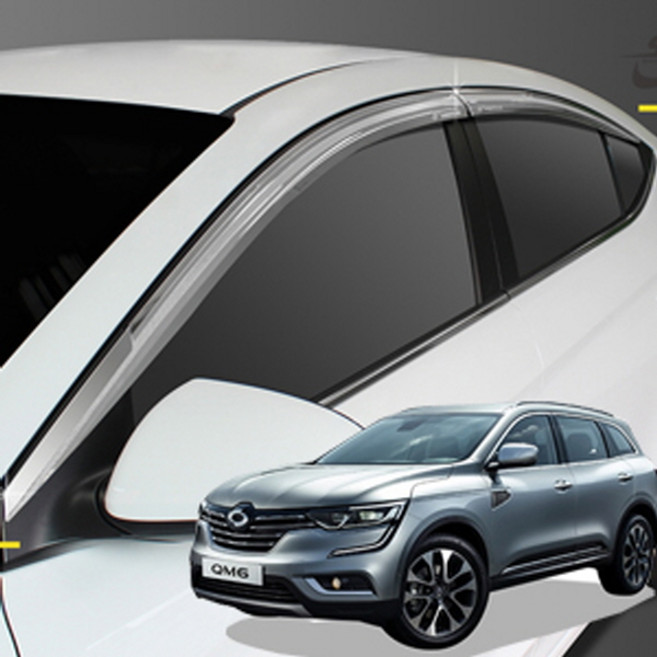 QM6 크롬바이저 선바이져 윈도우바이저 빗물가리개 햇빛 썬 경동, 단품, 단품, 1개