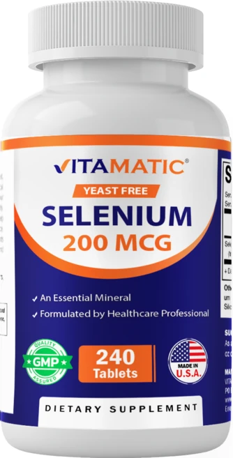 비타매틱 효모 프리 셀레늄 200mcg (L-셀레노메티오닌) - 240정, 1개 - 쿠팡