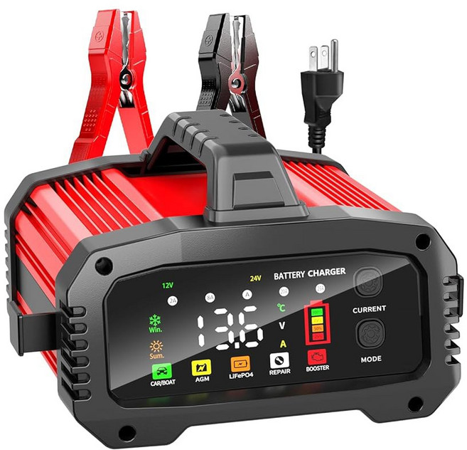 자동차 배터리 충전기 25A 12V / 24V LiFePO4 배터리 충전기 자동차용 자동 감지 부스트 모드 배터리 수리가 가능한 조절 가능한 트리클 충전기 자동차 트럭