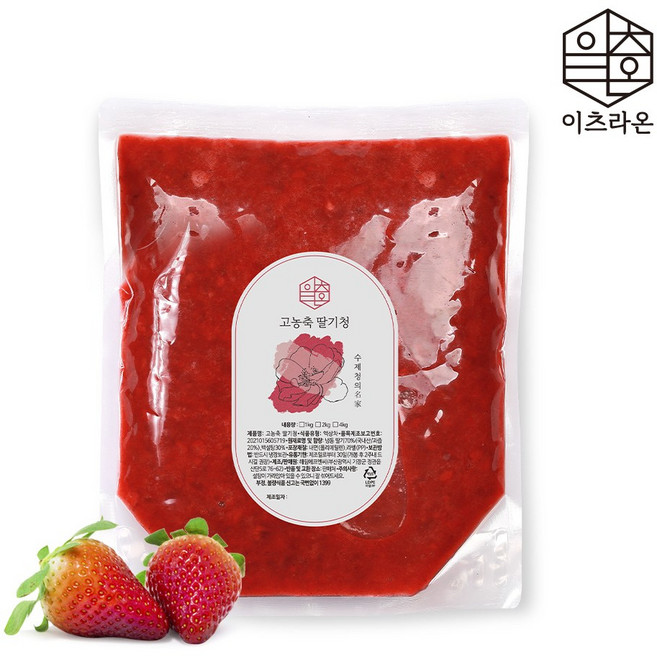이츠라온 고농축 딸기청 2kg 수제과일청 대용량 카페용 딸기라떼, 1개, 1개입