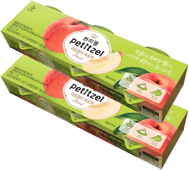 쁘띠첼 과일젤리 복숭아 3개입, 90g, 6개