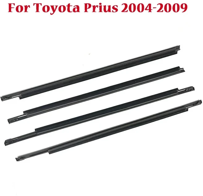 도요타 프리우스 2004-2015 용 블랙 자동차 창문 몰딩 웨더스트립 도장 벨트 4 개, 02 for Prius 2004-2009