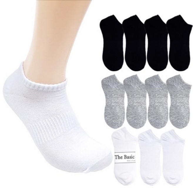 더베이직 남성용 스포츠 스니커즈 발목 양말 12켤레