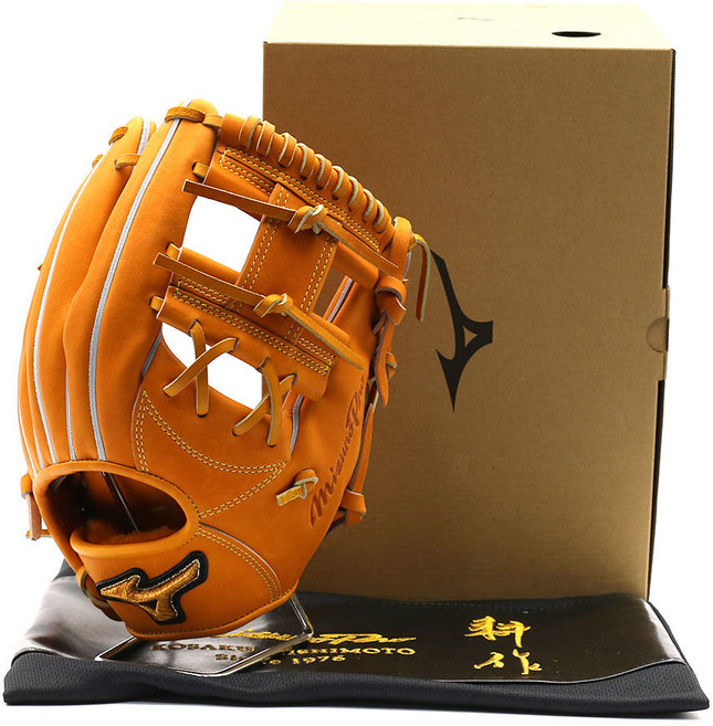 미즈노프로 내야수글러브 아이웹 비타오렌지 키시모토 마이스터 스페셜, 1개, 우투/왼손착용/오른손잡이