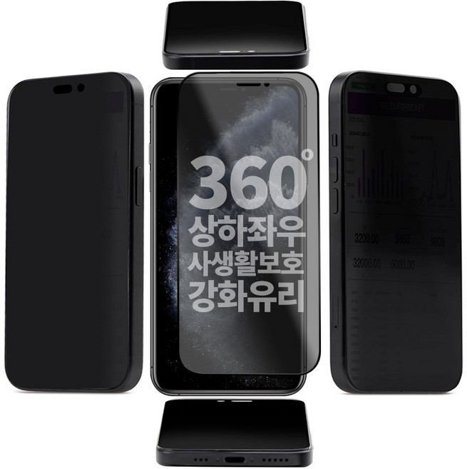 넥스트모바일 아이폰 11 360도 전방향 사생활보호 풀커버 강화유리 액정보호필름, 1개