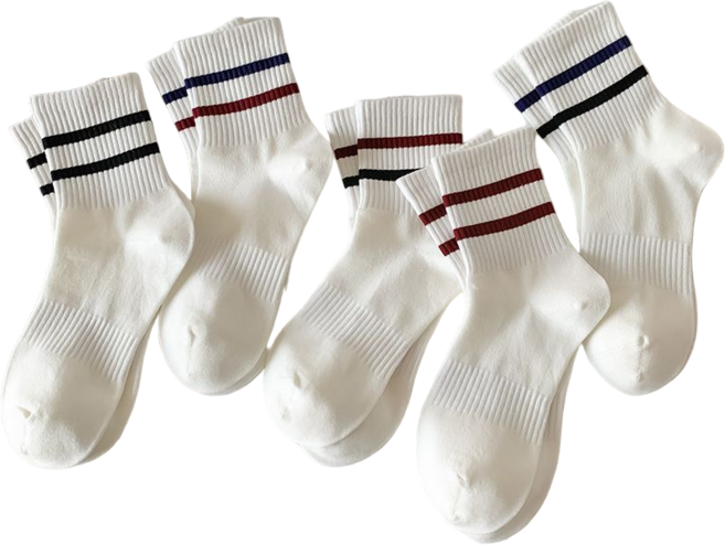 샤콤 두줄 밴딩 스포츠 양말5P 투링글 패션양말 NO289