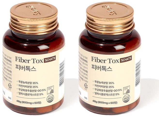 스캇나인 피버톡스 식이섬유 정 파이버맥싱 1600, 2개, 60정 - 쿠팡