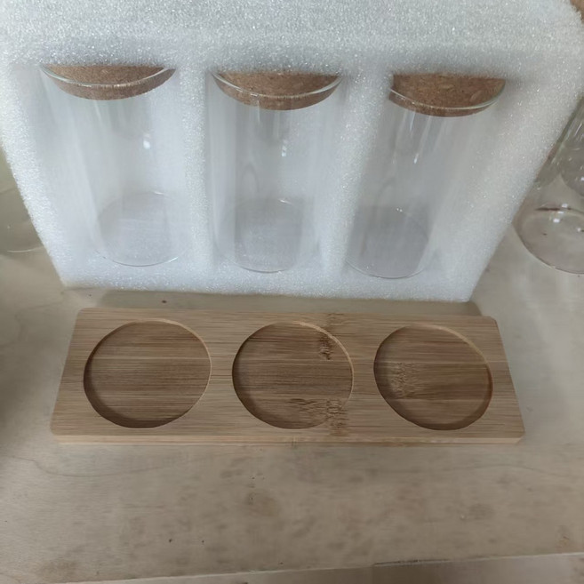 水培綠蘿玻璃花瓶 透明辦公室家用生態瓶, 65*100mm帶打孔木塞