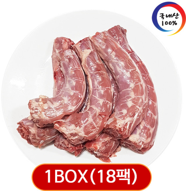가나안식품 [도매] 오리목뼈 18팩 대용량 업소용 국내산 생오리고기 강아지 수제간식, 1kg, 18개