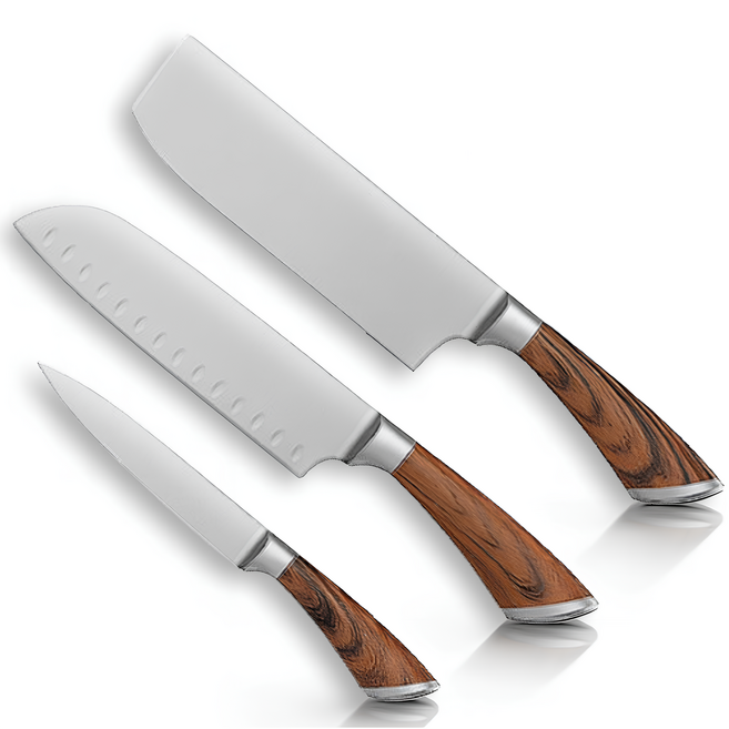 프리미엄 스테인리스 칼세트 식도 식칼 주방칼, 사각식도+식도+유틸리티, 1세트