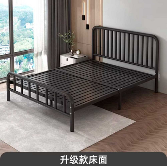 철제침대프레임 원룸 조립식 침대틀 받침 매트리스, 블랙 1200x2000