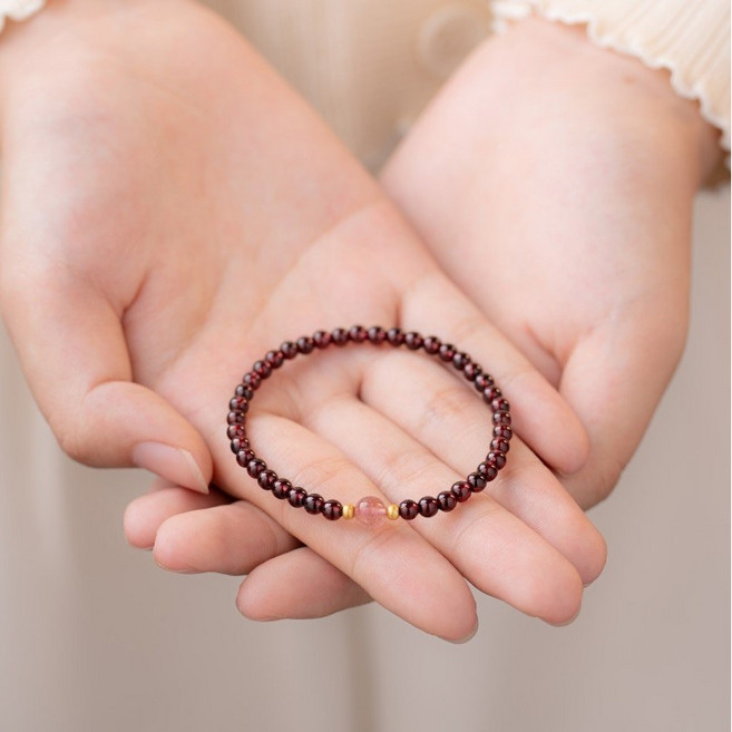 천연 석류석 원석 팔찌 행운 전환 주얼리 사랑 건강 재물 행운 기원