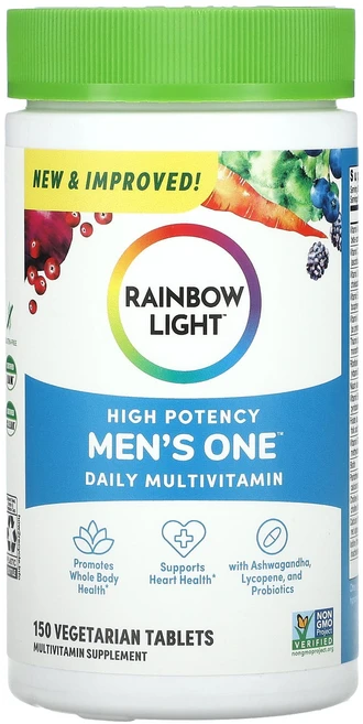 건강챙기세요 Rainbow Light Men's One 데일리 종합비타민 고효능 식물성 정제 150정 백살까지오래오래, RainbowLightMensOne데일리종합비타민고효능, 1개 - 쿠팡