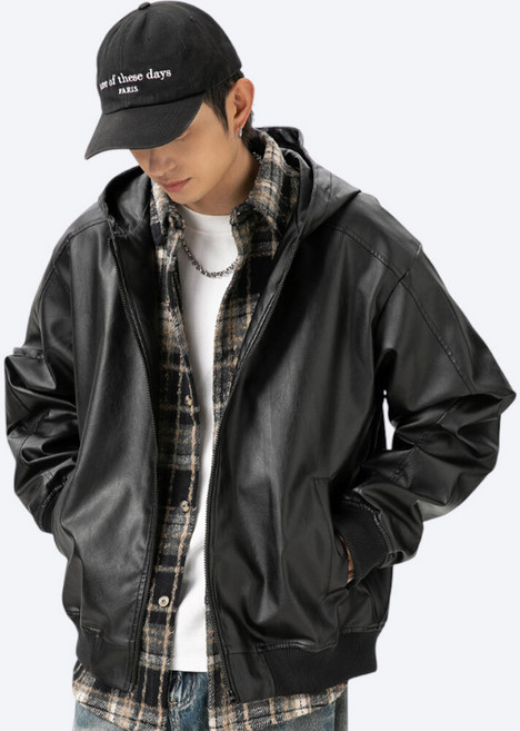 바르가 남녀공용 가죽 재킷 루즈핏 캐주얼 아우터 잠바