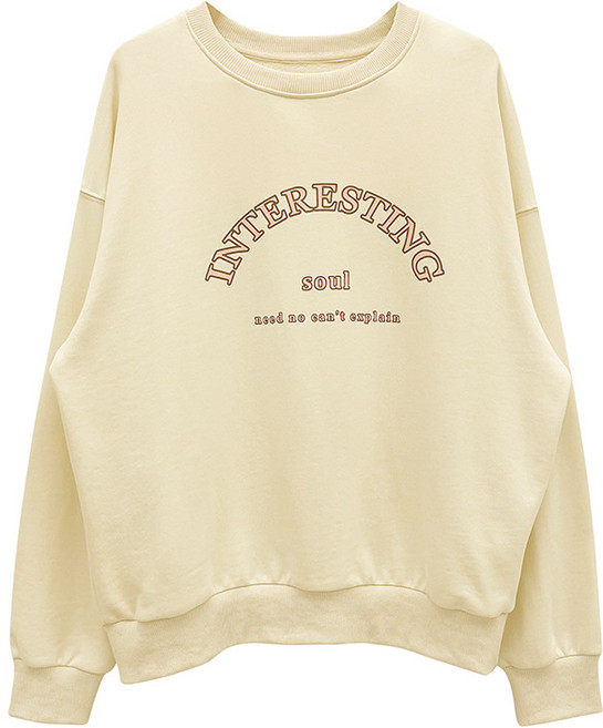 Allo Fu 레터 스웨터 여성 봄 신작 느슨한 라운드 넥 풀오버 탑 웨스턴 스타일 올 매치 1678