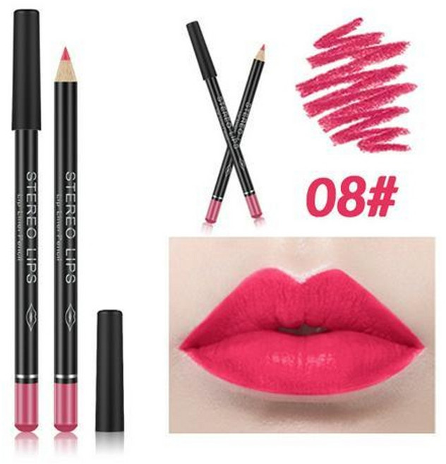 립글로즈 립틴트 립밤 립라이너 잘 지워지지 않는 착색 타투 립스틱 틴트 방수 립 라이너 펜슬 오래 지속되는 립 라이너 모이스춰 라이징 매트 펜 입술 여성 화장품 립 뷰티 도구, 협력사, 08, 1개