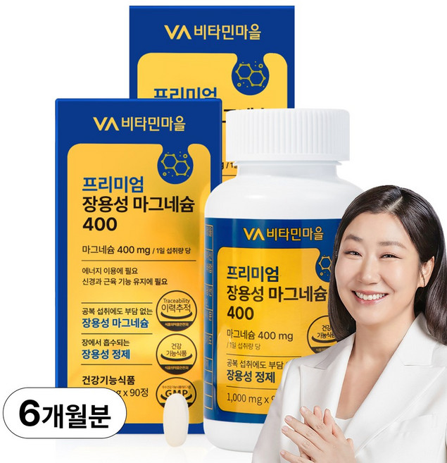 비타민마을 프리미엄 장용성 마그네슘 400 90g, 90정, 2개