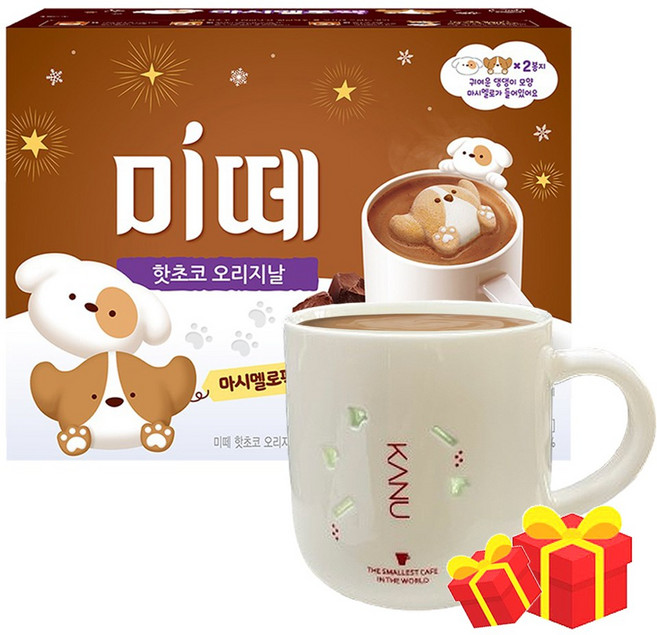 미떼 핫초코 오리지날 마시멜로팩 강아지 10T+윈도우머그, 1개, 10개입