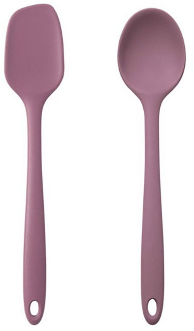 유일코리아 국산 실리콘 요리주걱 세트 2종, 다크와인(사각,타원주걱), 1세트