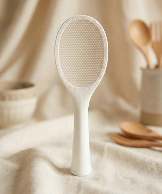 일본 밥주걱 밥알이 잘 붙지않는 스탠딩주걱 (세우는주걱 실리콘밥주걱 조리도구 일본주걱), 1개, 화이트