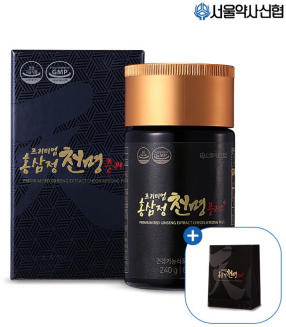 [서울약사신협] 프리미엄 홍삼정 천명 플러스 240g 1세트 +쇼핑백 (진세노사이드 54mg), 1개