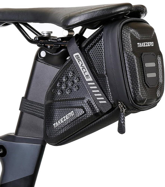 SplendoRoute Bike Seat Bag Waterproof Bicycle Saddle Bag Under Seat EVA Hard Shell Cycling Seat P, 1개, 01 Black