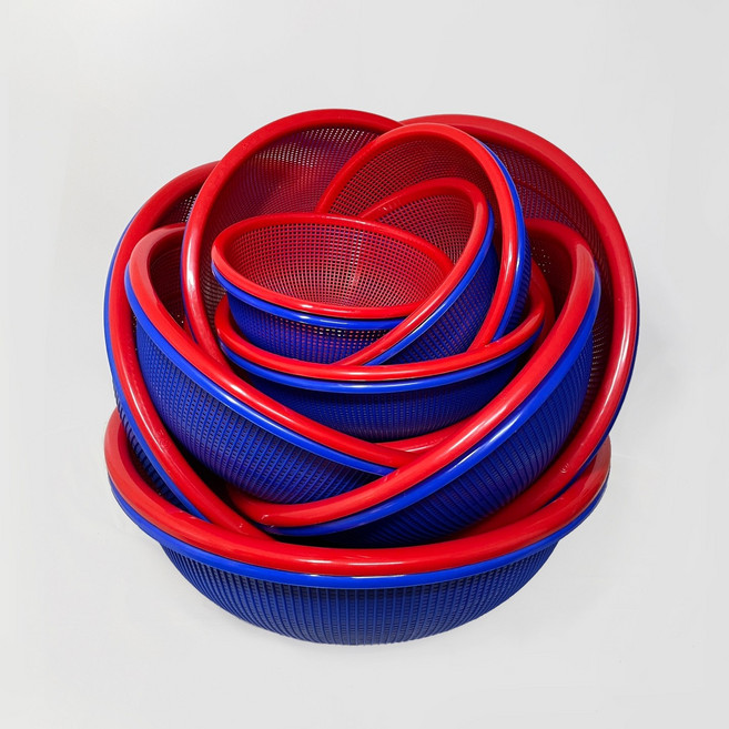 플라스틱 소쿠리 1호2호3호4호5호6호7호8호9호10호11호12호 원소쿠리 원형 김장 바구니 채반 광주리, 블루, 1개