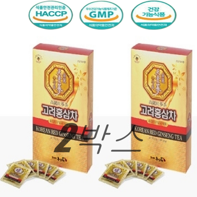 아라 고려 홍삼차 6년근, 2박스, 100개입, 3g