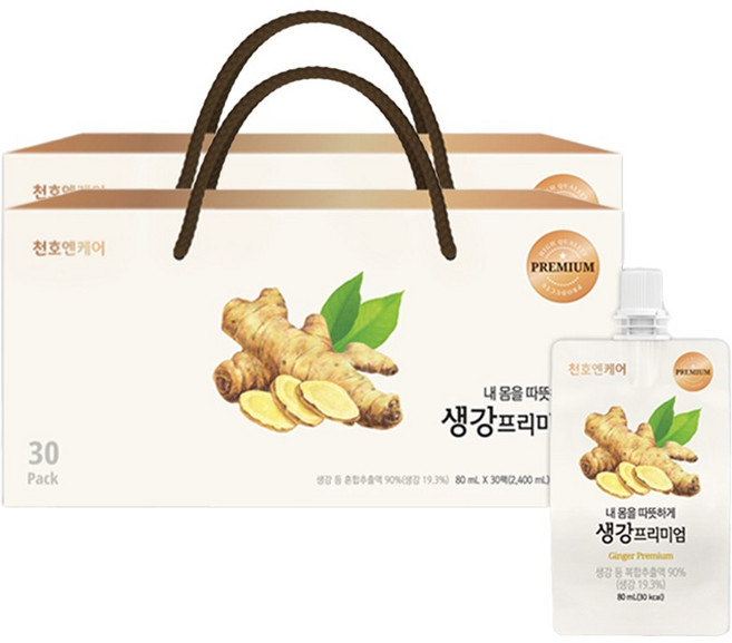 천호엔케어 내 몸을 따뜻하게 생강즙 프리미엄 30p, 80ml, 60개