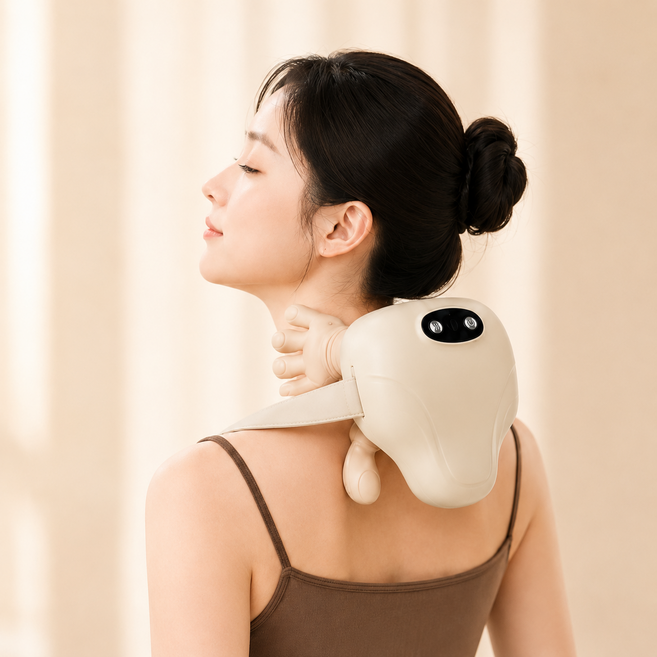 디에스가추몰 목 어깨 마사지기 멀티 허리 종아리 팔 팔뚝 온열 마사지기, 아이보리, YZ-1886