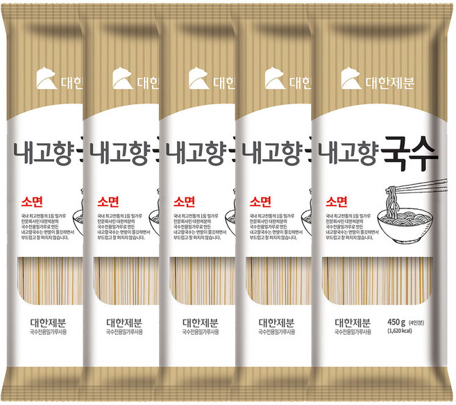 곰표 쫄깃한 소면 내고향국수, 450g, 5개
