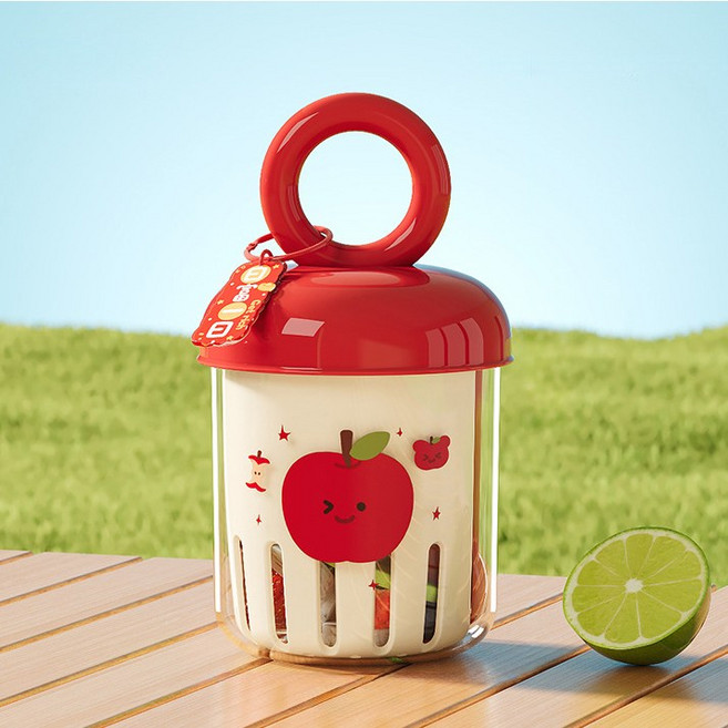 하른 휴대용 샐러드 과일 도시락컵, 1개, 사과