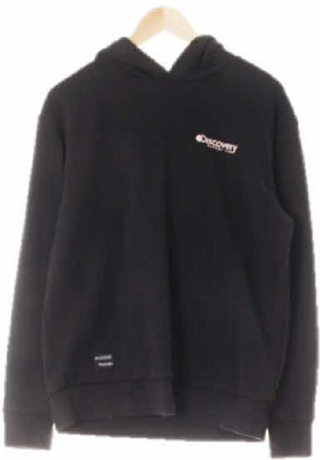 3059 DlSCOVERY 블랙 면혼방 로고심플후드티 [95]