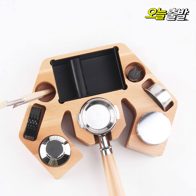 커빙 올인원 탬핑스테이션 우드 고무 넉박스 푸쉬탬퍼 칠침봉 레벨링툴 포터필터 거치대 탬핑매트, 02.올인원탬핑스테이션(58mm전용), 1개