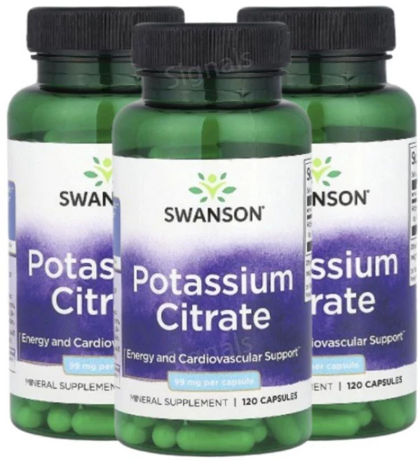 Swanson 스완슨 구연산 칼륨 99mg Potassium Citrate, 3개, 120정 - 쿠팡
