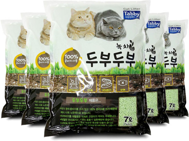 두부두부 (일반입자)) 녹차 7L x 6개 고양이모래 두부모래 고양이두부모래, 일반입자 녹차