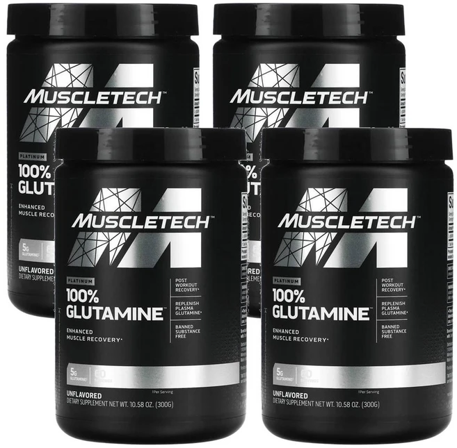머슬테크 플래티넘 100% 글루타민 무맛, 4개, 300g - 쿠팡