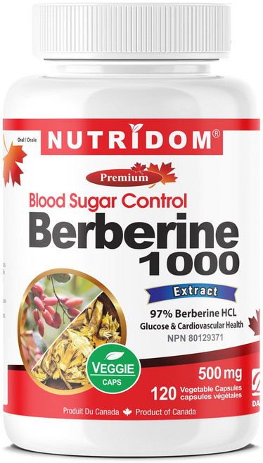뉴트리돔 캐나다 베르베린 1000 Blood sugar control Berberine 500mg 120식물성캡슐, 1개, 120정