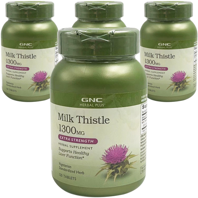 GNC 밀크시슬 1300mg 타블렛, 120정, 4개