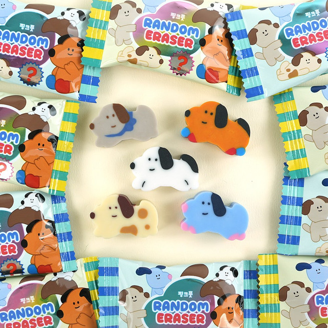 바둑이 랜덤 지우개ver.26 6종 24p 1세트, 1개