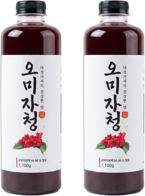 국내산 문경 오미자청 오미자 원액 엑기스 음료 베이스, 1개, 2개입, 1.1kg