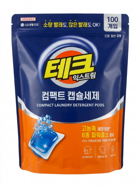 테크 익스트림 컴팩트 캡슐세제 100입, 100개입, 1세트