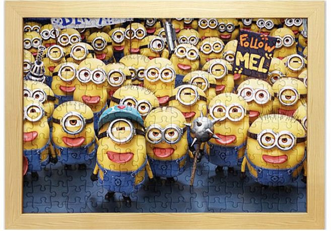 1000피스 직소퍼즐 미니언즈 메롱친구들 (액자옵션선택) AL3310, 1개, 퍼즐+우드미송 직소퍼즐액자포함, 1000조각