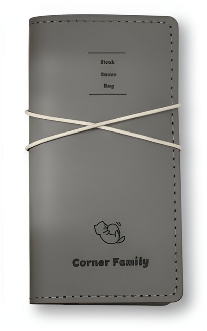 봄밤 슬림 가죽 아이디어 노트 스트랩형, 1개, 차콜 그레이