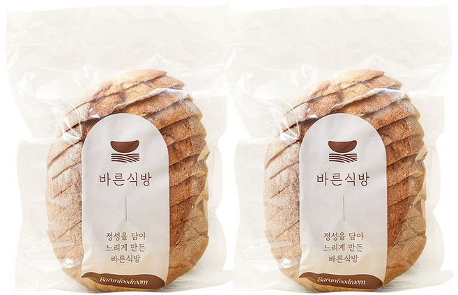 바른식방 통밀깜빠뉴 (유기농 통밀 100%), 400g, 2개