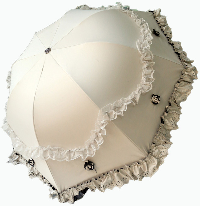 레이스양산 암막양산 태양 우산 여성용 보호 및 자외선 차단 더블 레이어 써니 비가 오는 이중 용도 접는 자수 레이스 공주 양산