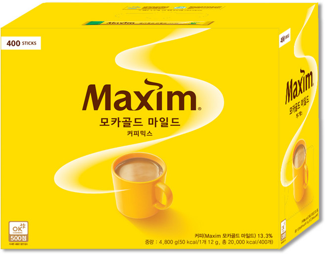 맥심 모카골드 마일드 커피믹스, 12g, 1개입, 400개