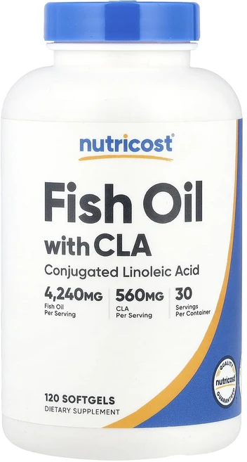 프리미엄상품 Nutricost CLA 함유 피쉬 오일 소프트젤 120정 부모님챙기세요, NutricostCLA함유피쉬오일소프트젤120정, 1개 - 쿠팡